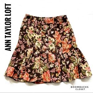 Ann Taylor Loft Fall Floral Skirt
